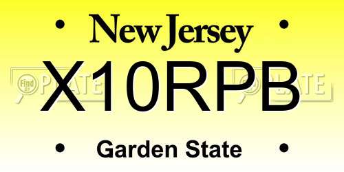 X10RPB New Jersey License Plate
