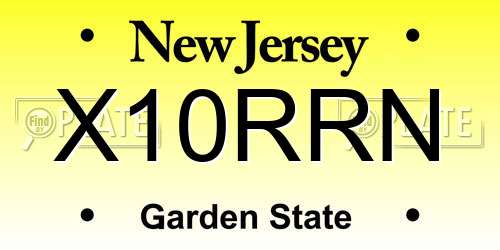 X10RRN New Jersey License Plate