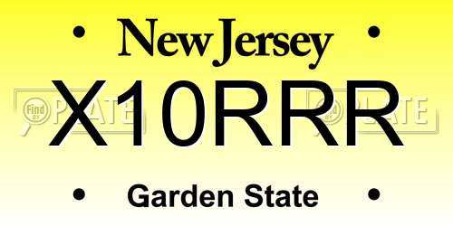 X10RRR New Jersey License Plate