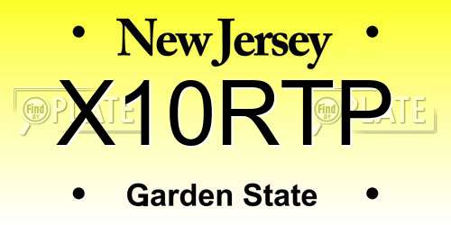 X10RTP New Jersey License Plate