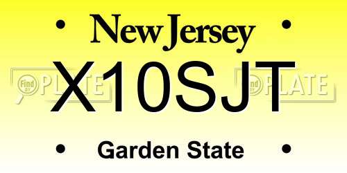 X10SJT New Jersey License Plate