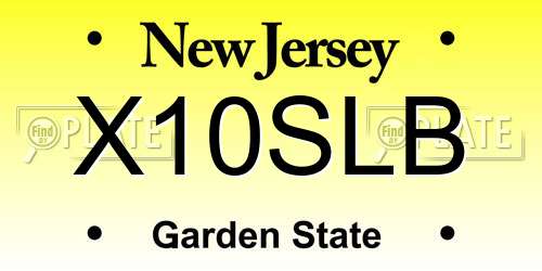 X10SLB New Jersey License Plate