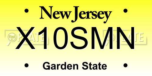 X10SMN New Jersey License Plate