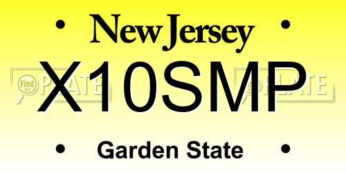 X10SMP New Jersey License Plate