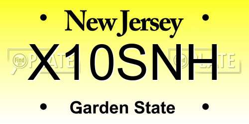 X10SNH New Jersey License Plate