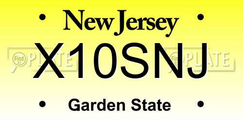 X10SNJ New Jersey License Plate
