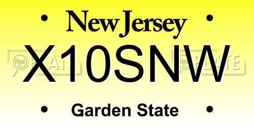 X10SNW New Jersey License Plate