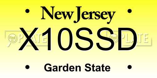 X10SSD New Jersey License Plate