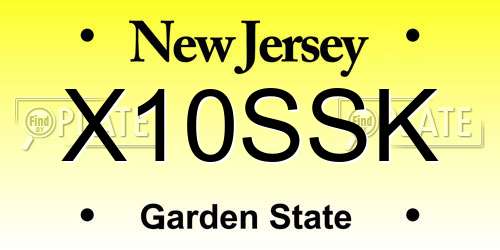 X10SSK New Jersey License Plate