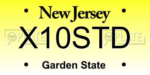 X10STD New Jersey License Plate