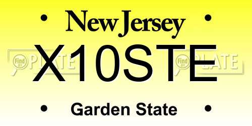 X10STE New Jersey License Plate