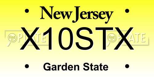 X10STX New Jersey License Plate