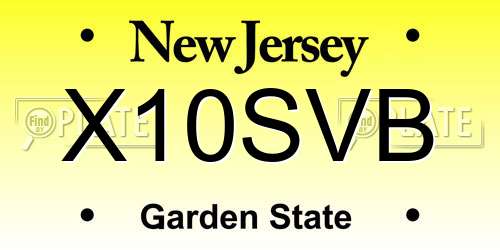 X10SVB New Jersey License Plate