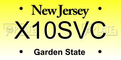 X10SVC New Jersey License Plate