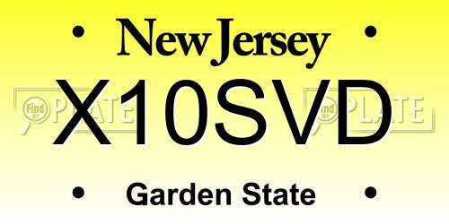 X10SVD New Jersey License Plate