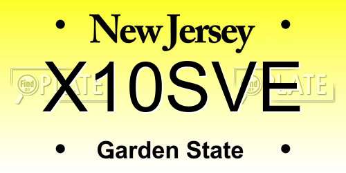 X10SVE New Jersey License Plate