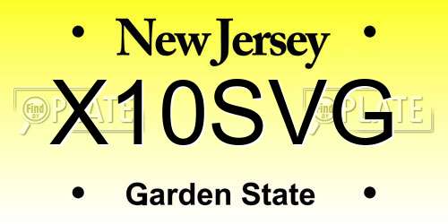 X10SVG New Jersey License Plate