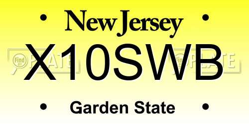 X10SWB New Jersey License Plate