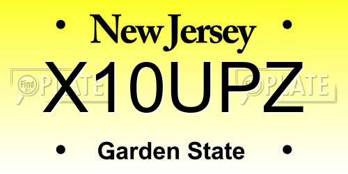 X10UPZ New Jersey License Plate