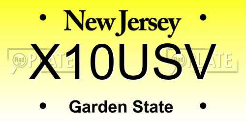 X10USV New Jersey License Plate