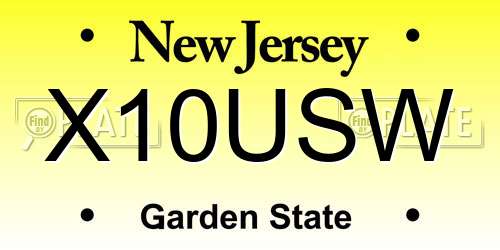 X10USW New Jersey License Plate