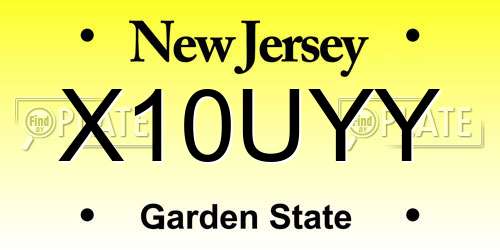 X10UYY New Jersey License Plate