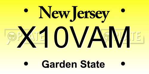 X10VAM New Jersey License Plate