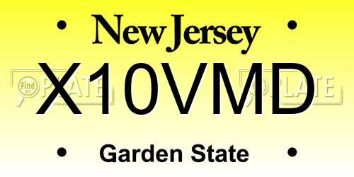 X10VMD New Jersey License Plate