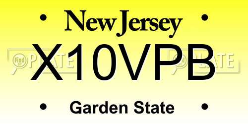 X10VPB New Jersey License Plate