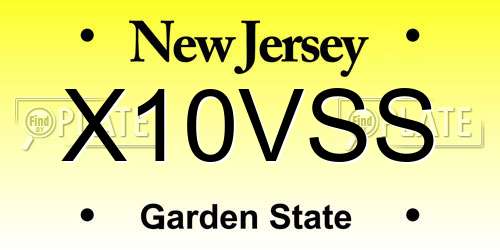 X10VSS New Jersey License Plate