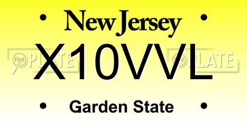 X10VVL New Jersey License Plate