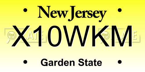 X10WKM New Jersey License Plate