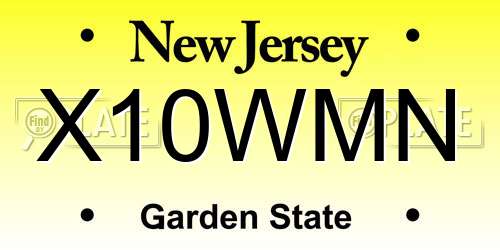X10WMN New Jersey License Plate