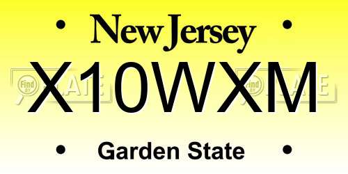 X10WXM New Jersey License Plate