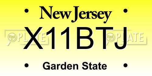 X11BTJ New Jersey License Plate