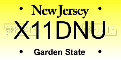 X11DNU New Jersey License Plate