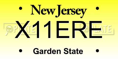 X11ERE New Jersey License Plate