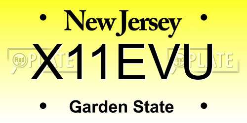 X11EVU New Jersey License Plate