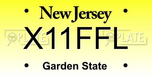 X11FFL New Jersey License Plate