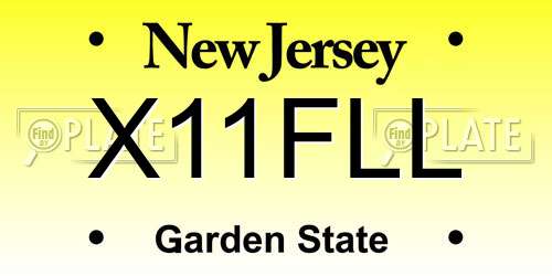 X11FLL New Jersey License Plate