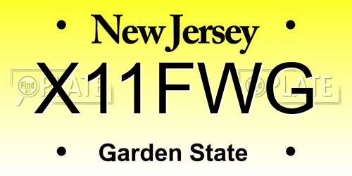 X11FWG New Jersey License Plate
