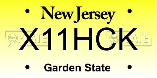 X11HCK New Jersey License Plate