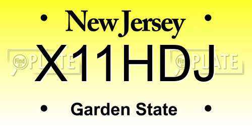 X11HDJ New Jersey License Plate