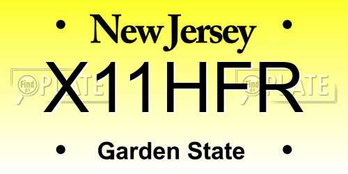 X11HFR New Jersey License Plate