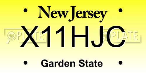 X11HJC New Jersey License Plate