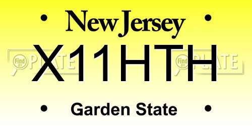 X11HTH New Jersey License Plate