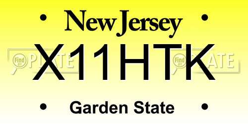 X11HTK New Jersey License Plate