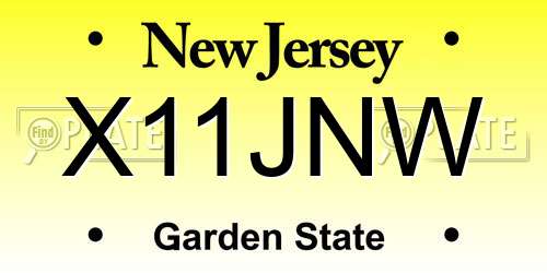 X11JNW New Jersey License Plate