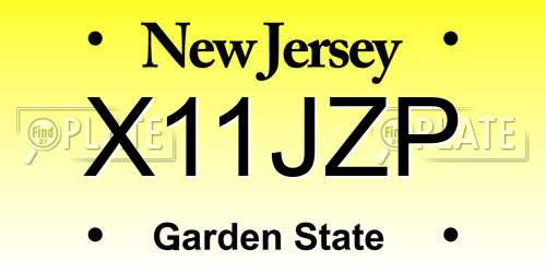 X11JZP New Jersey License Plate