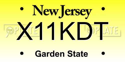 X11KDT New Jersey License Plate